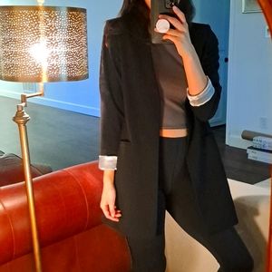 Calvin Klein Women's Long Collarless Blazer 6P/Fits like 0-2